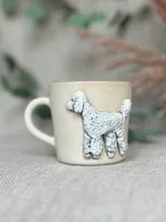 Ręcznie robiony ceramiczny kubek z uchem i pieskiem Ceranika