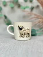 Ręcznie robiony ceramiczny kubek z uchem i pieskiem Ceranika