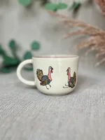 Ręcznie robiony ceramiczny kubek Ceranika z aplikacją ptaki