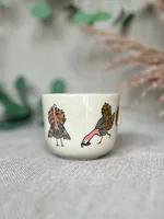 Ręcznie robiony ceramiczny kubek Ceranika z aplikacją ptaki