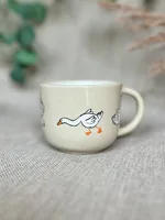 Ręcznie robiony ceramiczny kubek Ceranika z aplikacją ptak gęś