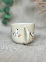 Ręcznie robiony ceramiczny kubek Ceranika z aplikacją ptak gęś