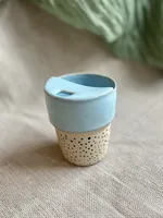 Ręcznie robiony ceramiczny kubek Ceranika bez ucha na wynos podróżny