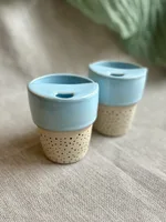 Ręcznie robiony ceramiczny kubek Ceranika bez ucha na wynos podróżny